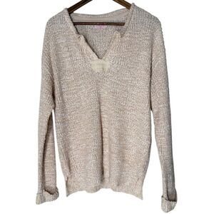 Pink Lily Boho Popcorn Chunky Knit Sweater Womens Sz S Oversized Casual